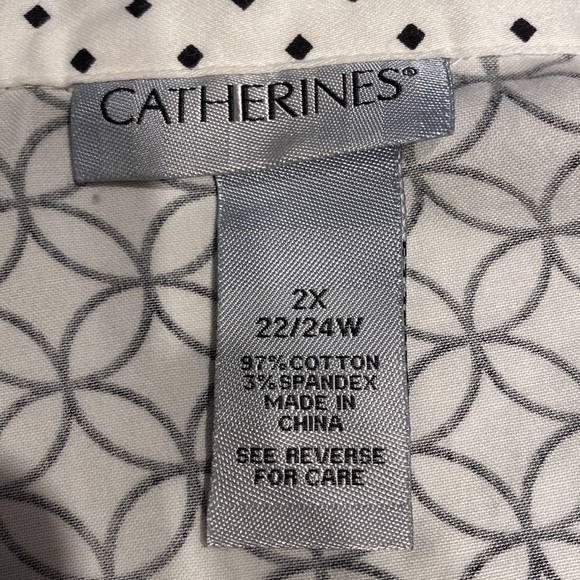 O womens Catherine’s casual long sleeve stretch button up plus size shirt 2X - Picture 4 of 4
